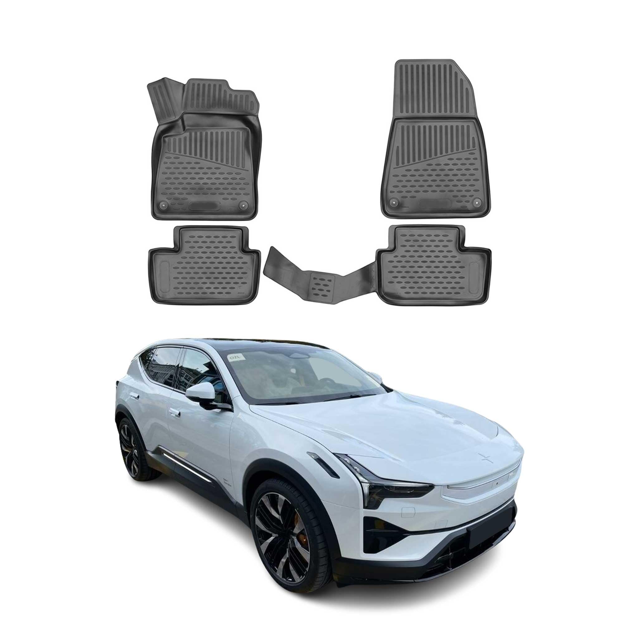 OMAC Fußmatten für Polestar 2 2020-2026 TPE 4X Schwarz