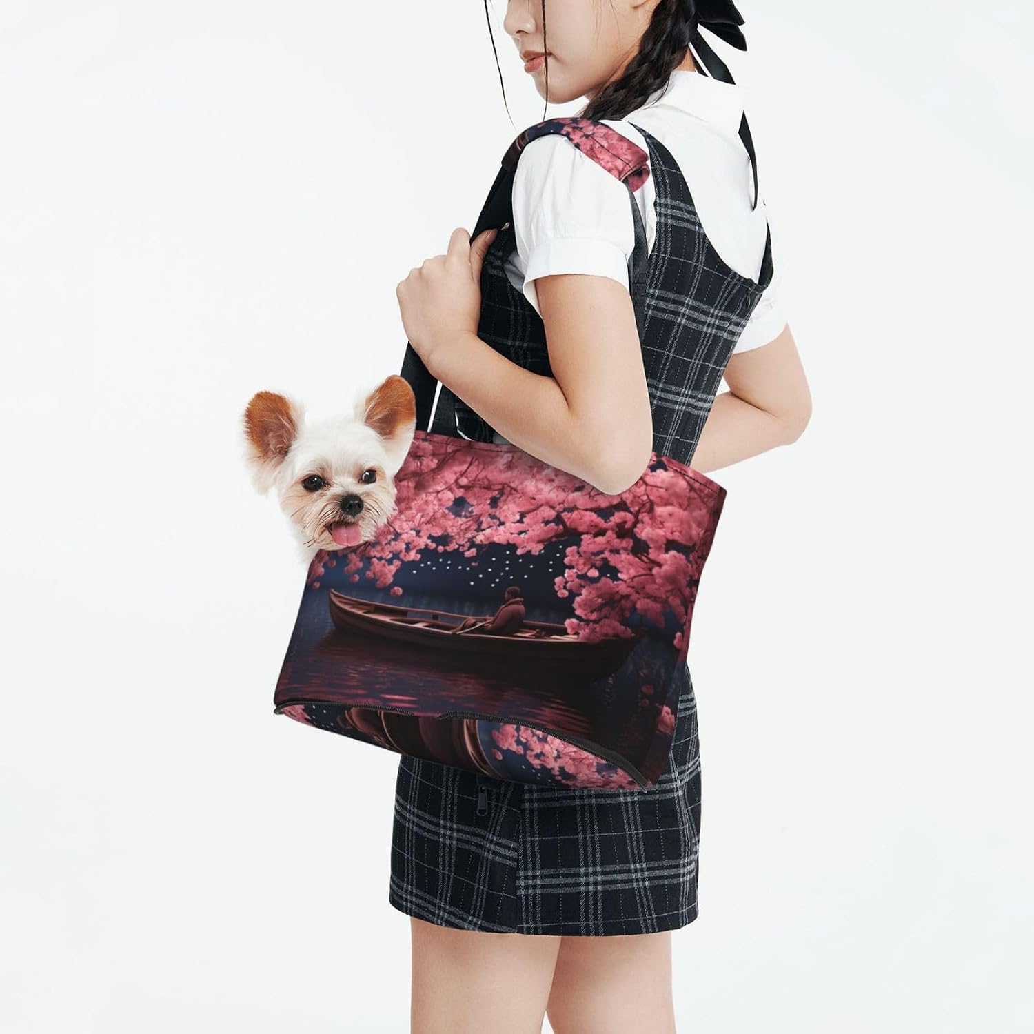 Peach Blossom Dog Purse Carrier,Pet Tote Bag, Bag for Small Dogs Cats Puppy