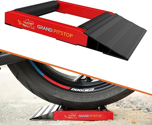 GRAND PITSTOP Soporte de limpieza de ruedas rodantes para motocicleta  Reemplazo de soporte Paddock  Soporte de rodillo de rueda con soporte de