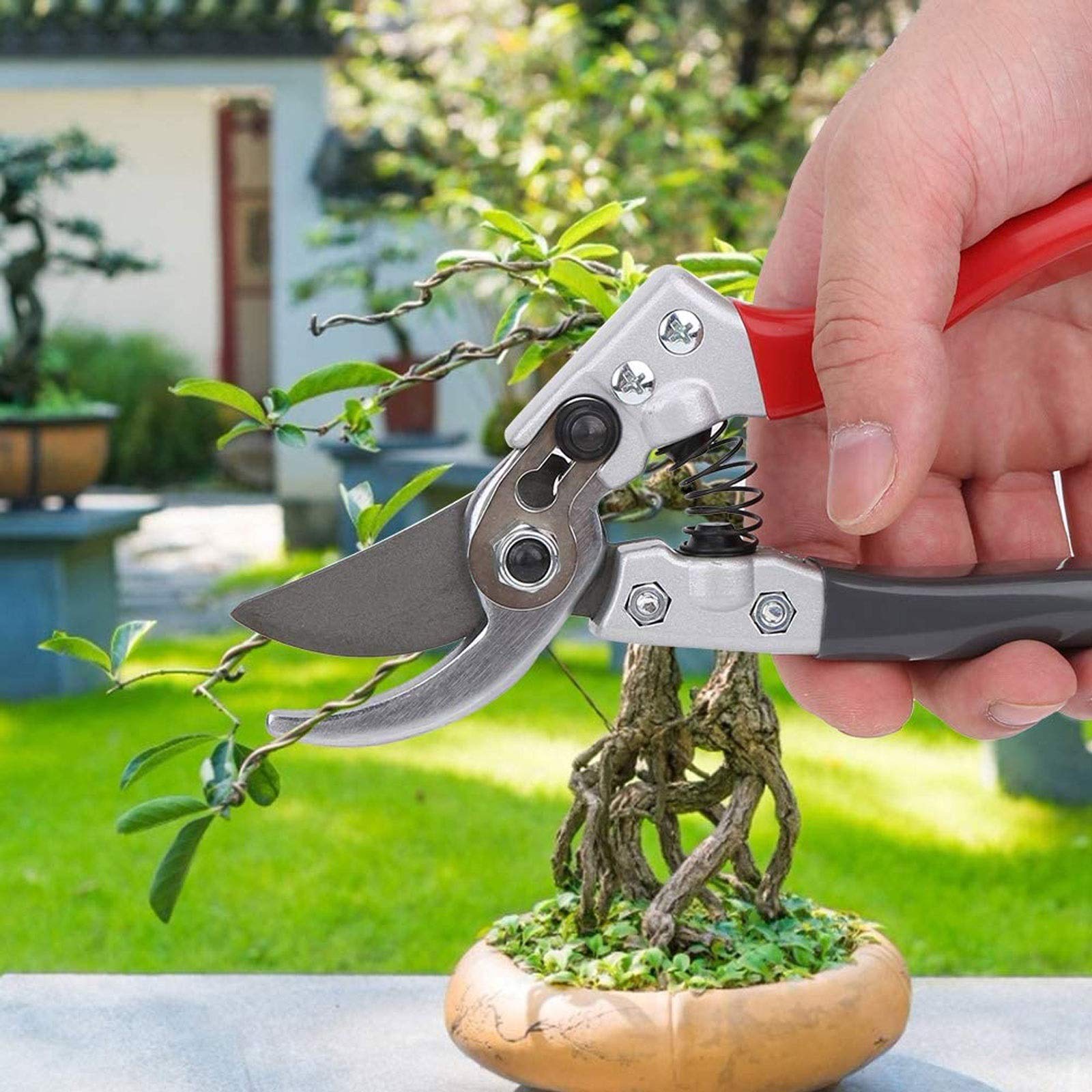 Forbici da potatura per Giardinaggio Forbici Professionali per potatura Rami da Giardino, Forbici con Lama affilata in Acciaio SK-5 con Molla di Ricambio Ogni