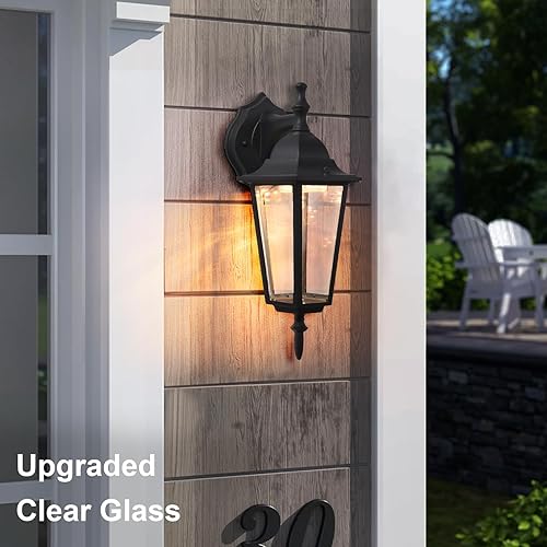 Miniatura 7 de Farol de pared para exteriores, paquete de 2 luces de porche, aplique de pared LED para exteriores, luz exterior moderna, luz exterior de 8 W,