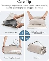 Vista 7 de Almohada de cama CPAP de espuma viscoelástica de viaje para dormir de lado y de espalda, almohada portátil para la apnea del sueño con bolsa