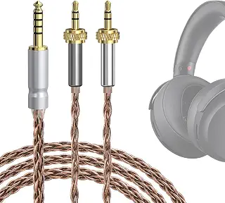 Geekria Apollo Copper アップグレード オーディオ ケーブルソニー Sony MDR-Z7 MDR-Z7M2 MDR-Z1R ヘッドホン対応 4.4mm からデュアル 3.5mm 交換用ヘッドホン コード ねじ式回転ロック装置 (4.9 フィート / 1.5 m)