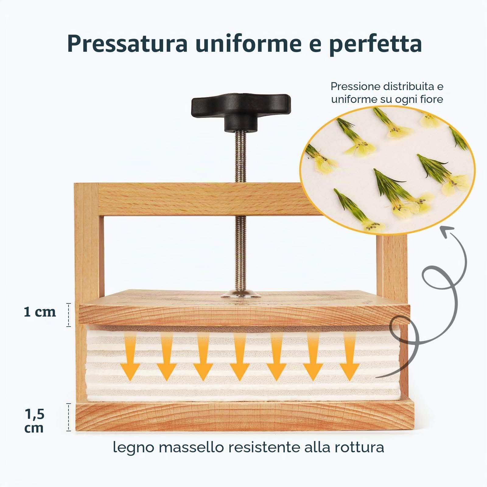wisedry Kit di pressa per fiori, facile pressatura in un solo passaggio, pressione uniforme, 6 strati, 27,4 x 17,3 cm, kit di stampa per fiori per bambini e adulti, ottimo regalo per gli amanti dei