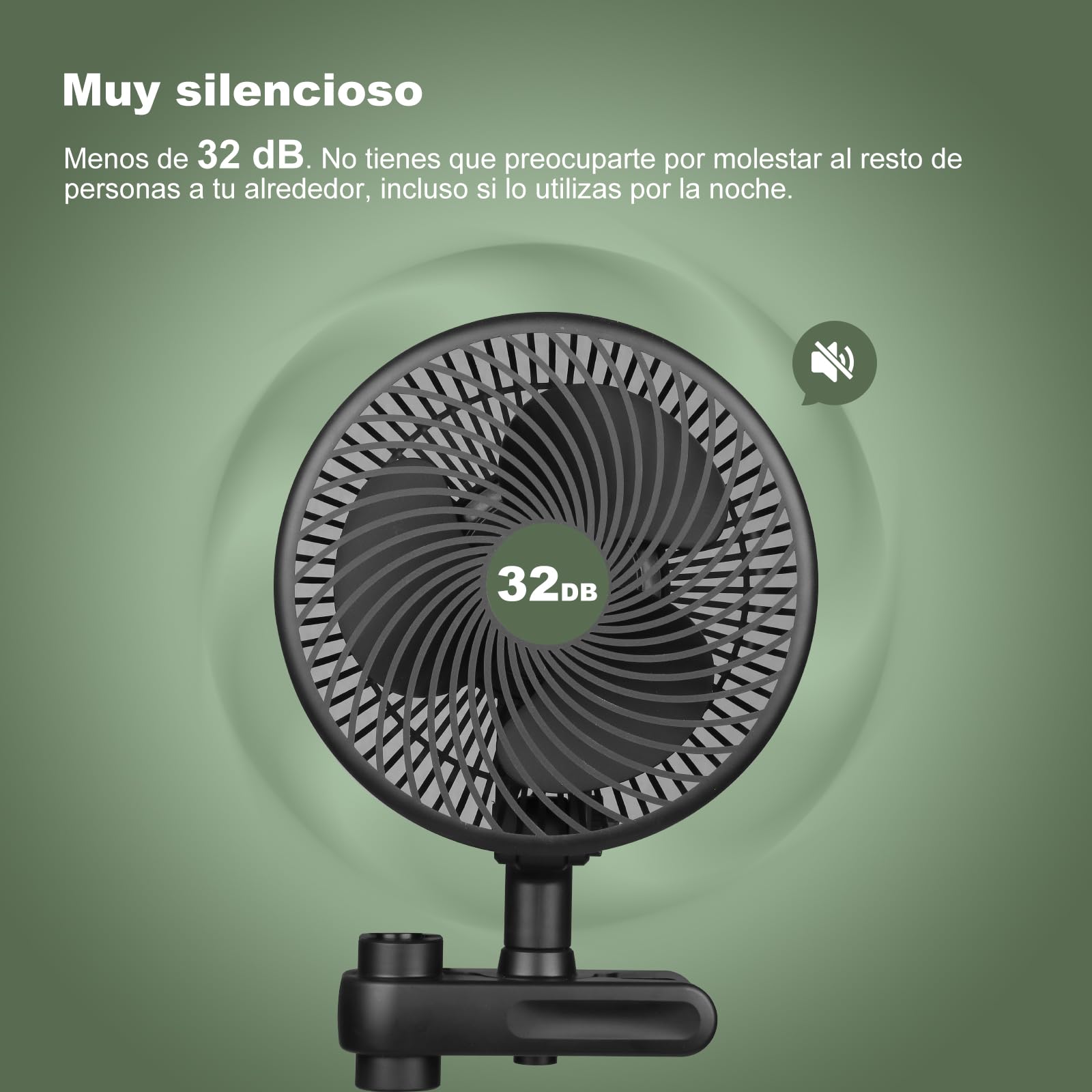 Ventilador de cultivo clip - Ventilador oscilante ajustable con 10 velocidades, silencioso para tienda de cultivo