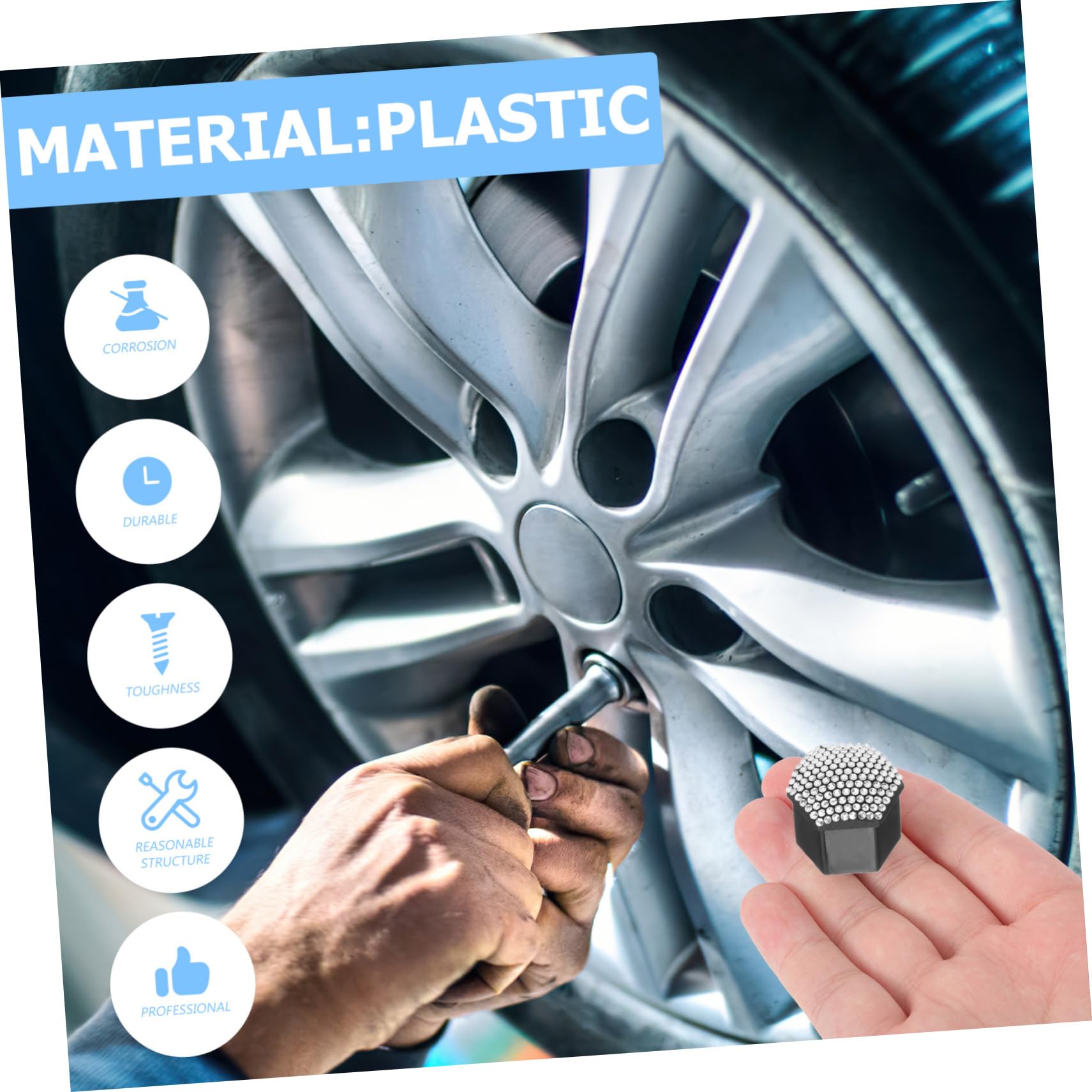 ULTECHNOVO 80pièces Couvre-écrous De Roue Strass Lot de Accessoires Décoratifs pour Jantes De Voiture Anti Installation Facile Et Élégante