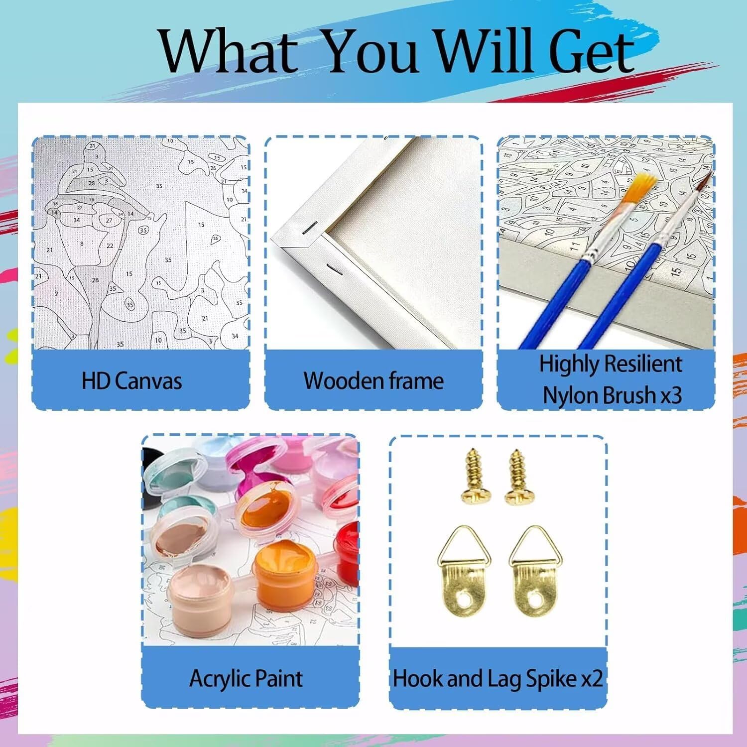 Paint by Numbers 動物 数字油絵 70x95 cm, 大人 手塗り DIY絵 デジタル油絵 犬 ナンバーペイント 初 Paint by Numbers  動物 数字油絵 70x95 cm, 大人 手塗り DIY絵 デジタル油絵 犬 ナンバーペイント 初 Paint by Numbers 花 数字油絵 犬 ペイントバイナンバー 動物 DIY Paint by Numbers 数字キット塗り絵 手塗り 絵 デジタル油絵 ブラ