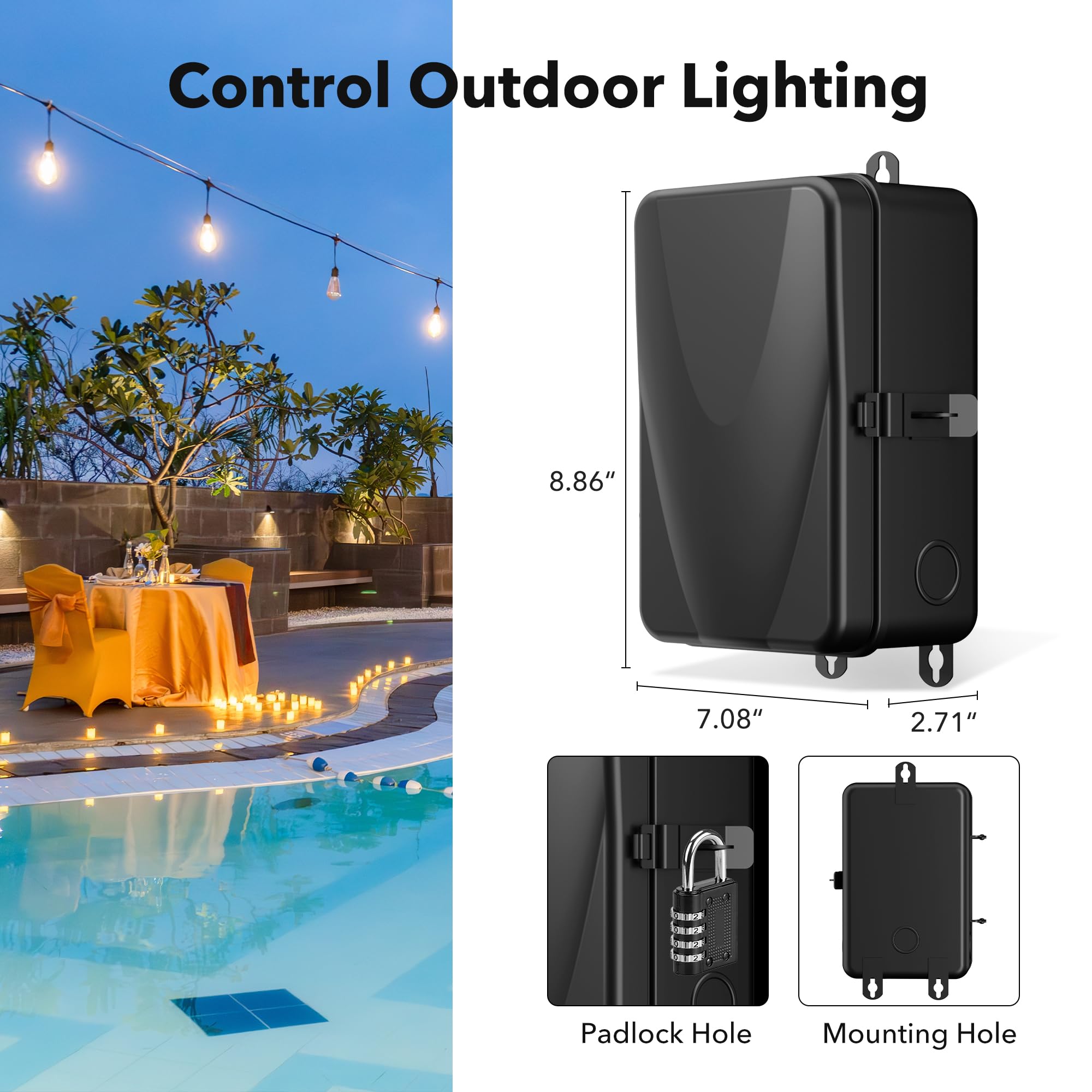 BN-LINK Timer Pompa Piscina, Scatola Timer Wi-Fi Smart Da Esterno - Foto 8