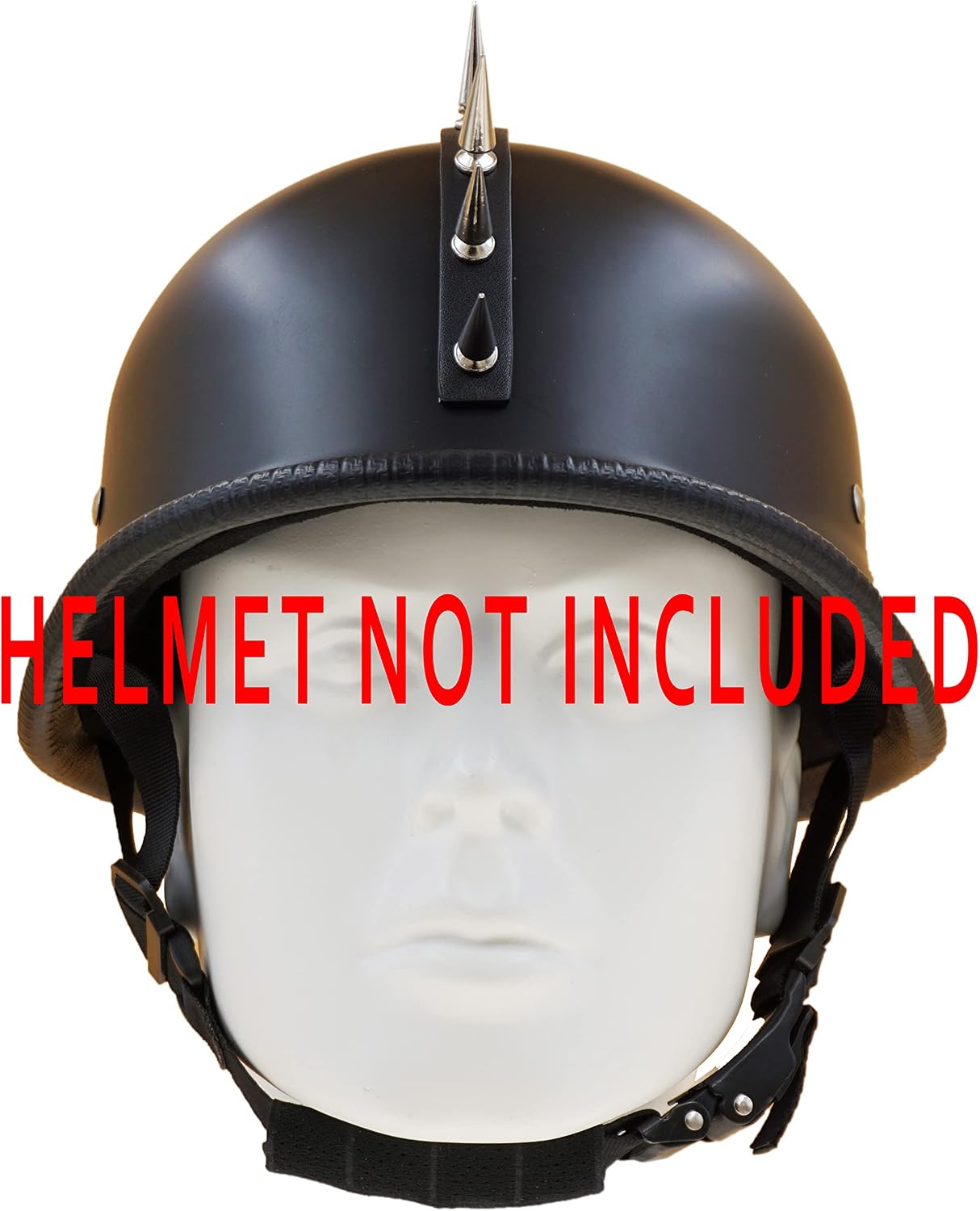 Marskeleton Punk Mohawk Adhesive PU Leather Strip with Metal Bullet Cone Spikes Studs for Helmet (Silver Studs #01)