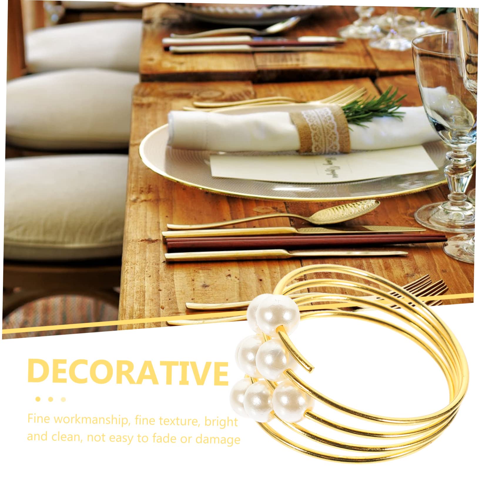 TOPBATHY 24piezas Anillas De Servilleta De Perlas Elegantes y para Decoración De Mesa Bodas Anillos De Servilleta para y