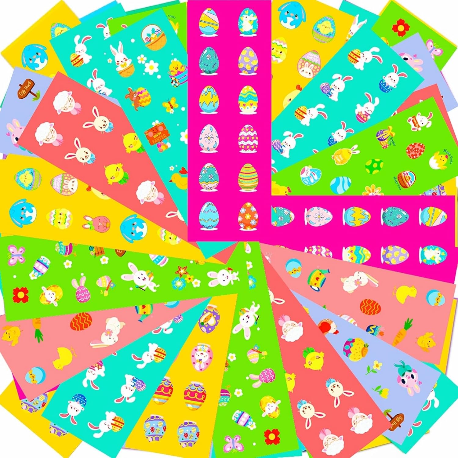 2115Pcs Easter Stickers for Kids, 150 Sheets Easter Eggs Bunny Stickers for Basket Stuffers Party Favor Supplies Gifts(10 Styles)