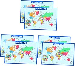EXCEART 6 Stk Kartenplakat Poster Weltkarten Wandkarten Karte Des Weltplakats Weltwandkarte Groß Weltkarte Für Die Wand Karte Der Welt Weltkarte Groß Schulmaterial Uv-papier Kind Laminiert