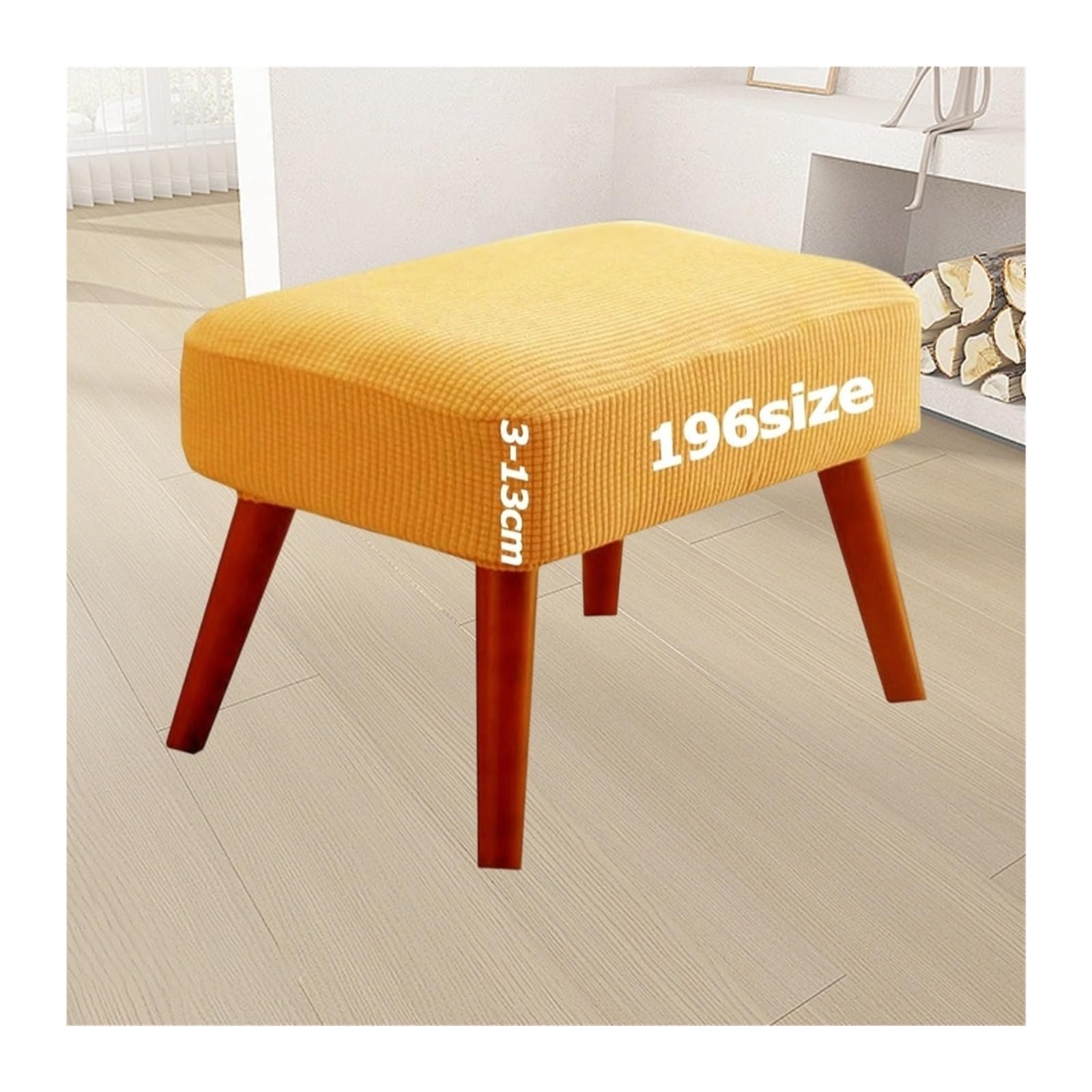 Jacquard Ottoman Footstool Cover Slipcover for Square Rectangle Round Small Large Stretch Fit Bar Footrest Foot Stool Protector Covers with Elastic Bottom Rectangular Customizable(2003,60 x 165 cm)