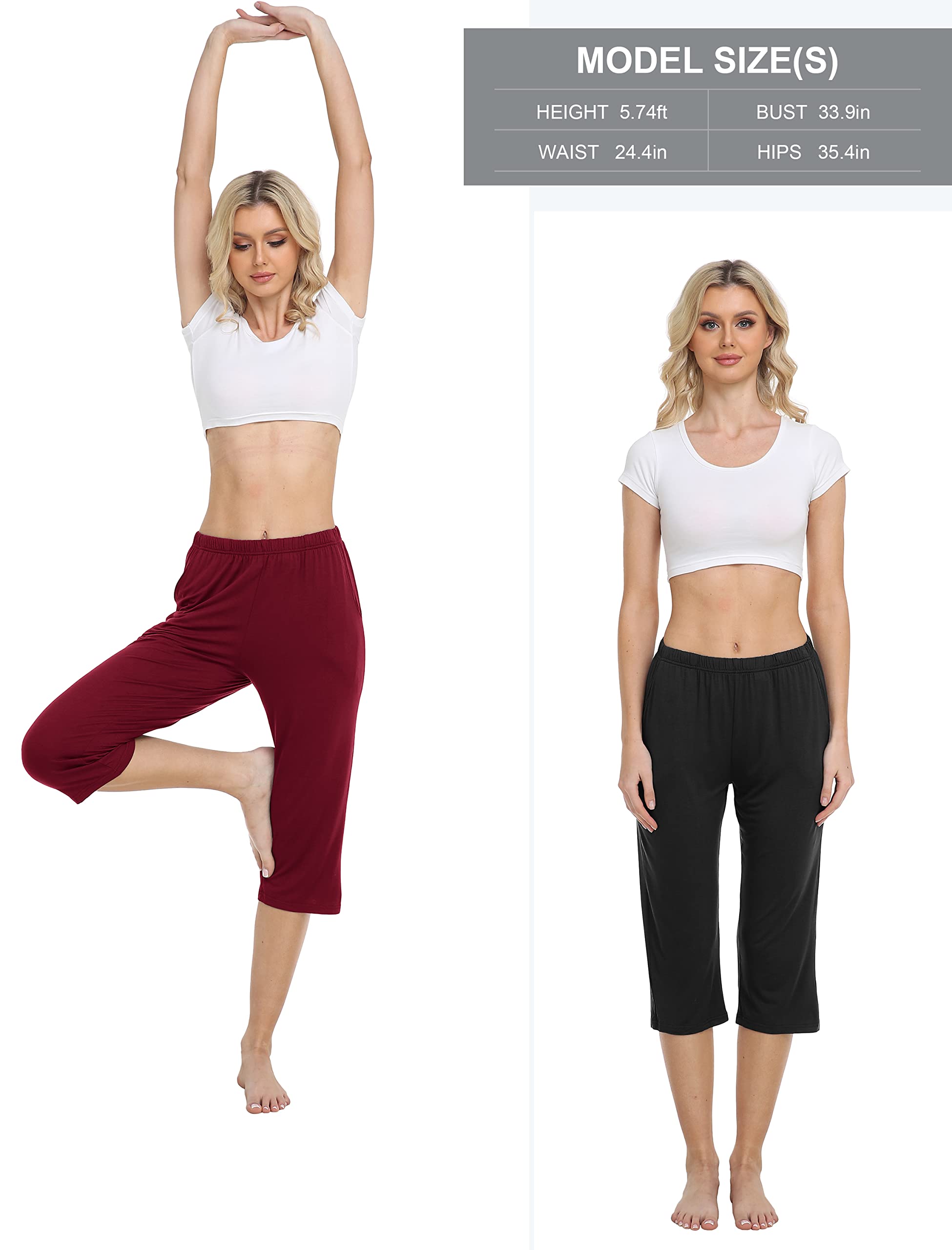 JINSHI Pantacourt de Pyjama Femme Bas de Pyjama Femme Court été Doux Pantacourt pour Le Sport ou Dormir Loisir