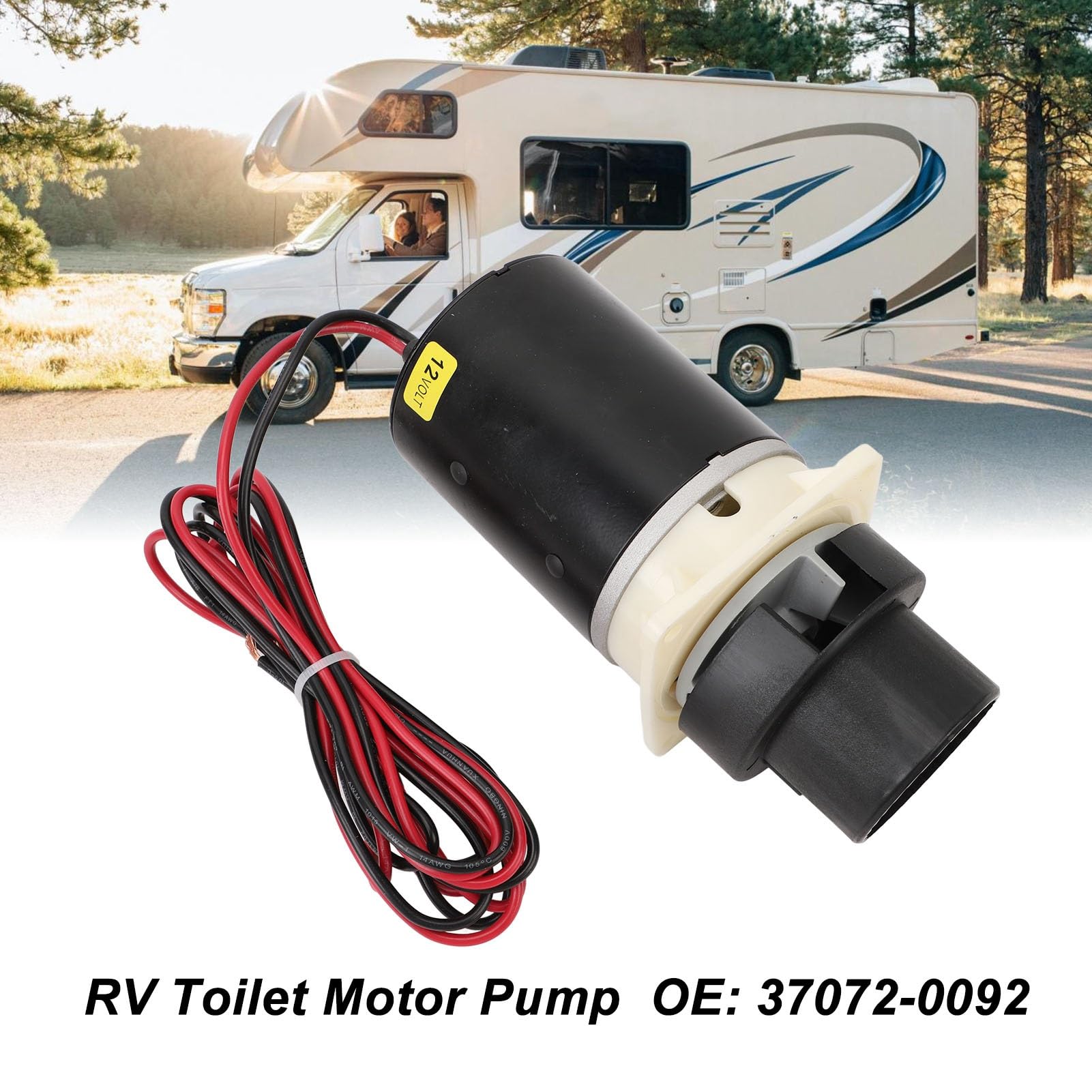 Motopompa per WC per Camper, 37072-0092 Pompa a Motore per WC in Stile Designer Ad Alte Prestazioni Potente per 37045 37245