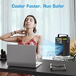 Portable Air Conditioner, Mini Air Conditioner Portable AC Fan with 4 Wind Speed & 2 Mist Level, 2-8H Timer & 7 LED Light, Evaporative Air Cooler for Small Room Office Dorm Car