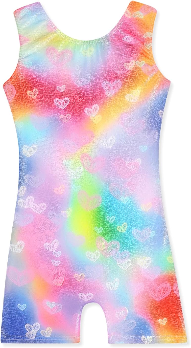 XiaoMoSha Gymnastics Leotards for Girls Toddlers Biketards Dance Unitards Sparkle Snowflake Mermaid Rainbowheart 100 3-4Y