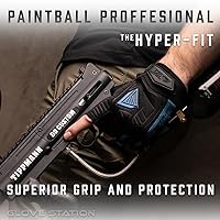 Vista 5 de Glove Station Hyper-Fit - Guantes tácticos de tiro y trabajo – azul, talla S, diseño sin 2 dedos, equipo de paintball y airsoft para hombres