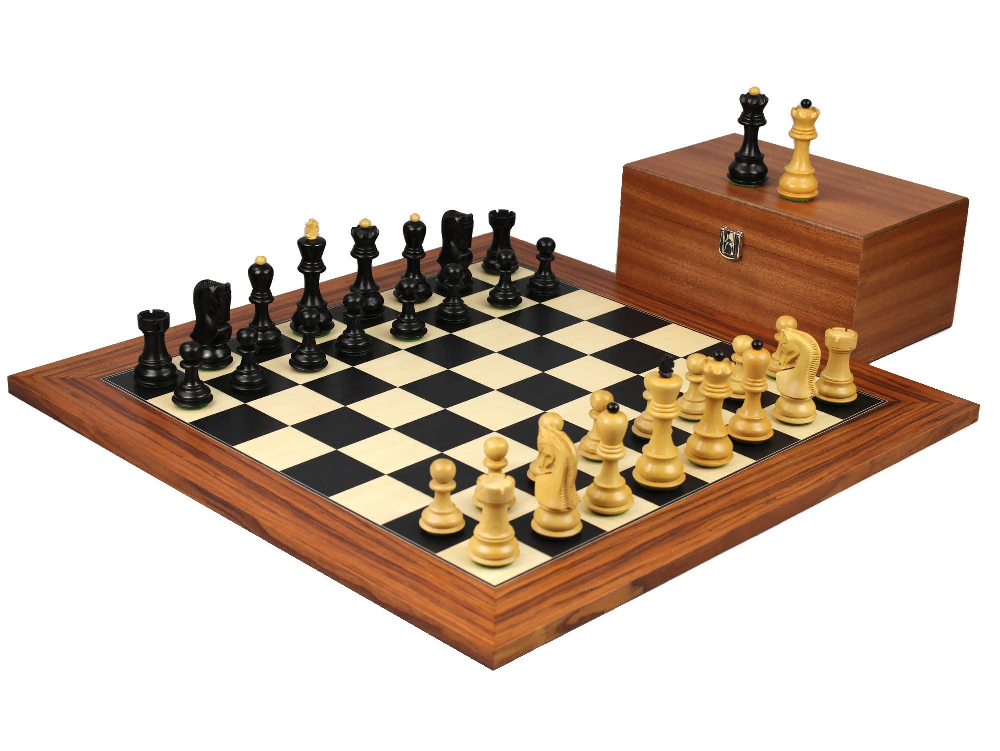 Set di scacchi in legno Palisander Tavola da 20 pollici ponderata Ebanizzata Zagabria Staunton Pezzi 9,75 pollici