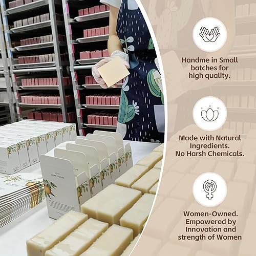 Miniatura 5 de Natural Amor - Juego de barra de jabón orgánica hecha a mano (paquete de 4), hecha con ingredientes naturales, jabón de proceso frío, juego