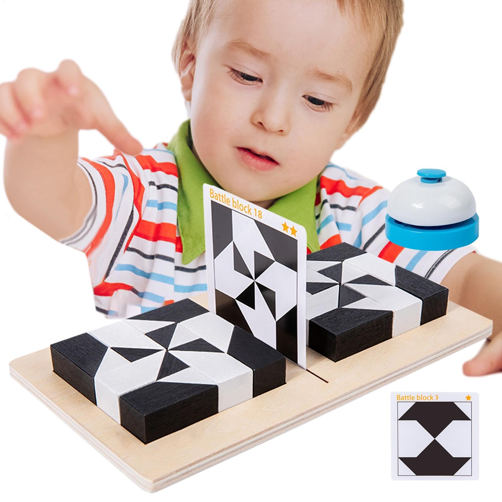 Block Puzzle Battle - Ensemble de Blocs en Bois, Puzzle Géométrique