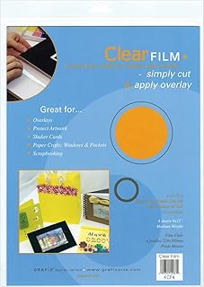 Clear Film – 9 x 12”, Pack of 4 – General Purpose .005” Clear Film, Great for Protective Overlays, Scrapbooking, Papercrafts, Layering, Shaker Cards, Stencils.
