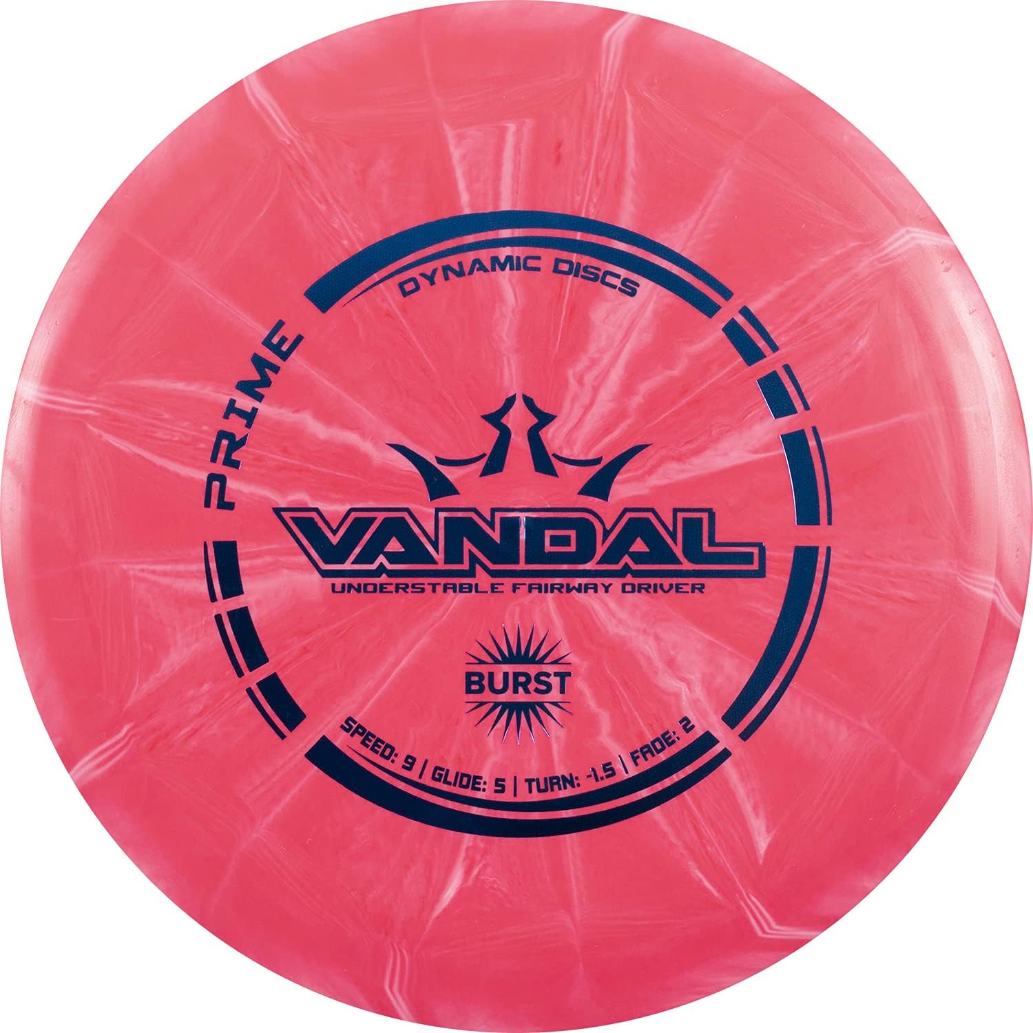 Dynamic Discs Prime Burst Vandal Disc Golf Driver, Men and Women, Controllable, Beginner Friendly Distance Frisbee Golf Disc, 176g, Stamp Color Will Vary