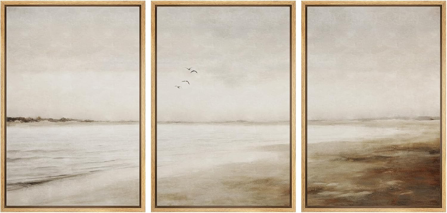 Amazon.com: wall26 Framed Canvas Print Wall Art Set Watercolor Misty ...