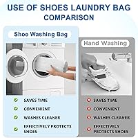 Vista 7 de Shoe Washing Machine Bag,Shoe Laundry Bags for Sneakers, Reusable Shoe Cleaning Bag for All Shoe Sizes Blanco