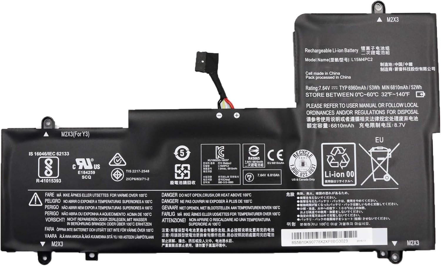 Buy Boweirui L15m4pc2 7 64v 53wh 6960mah Laptop Battery Replacement For Lenovo Ideapad Yoga 710 14ikb 710 14isk 710 15ikb 710 15isk Series Notebook 5b10k90778 L15l4pc2 5b10k90802 Online In Taiwan B07tbqjqg9