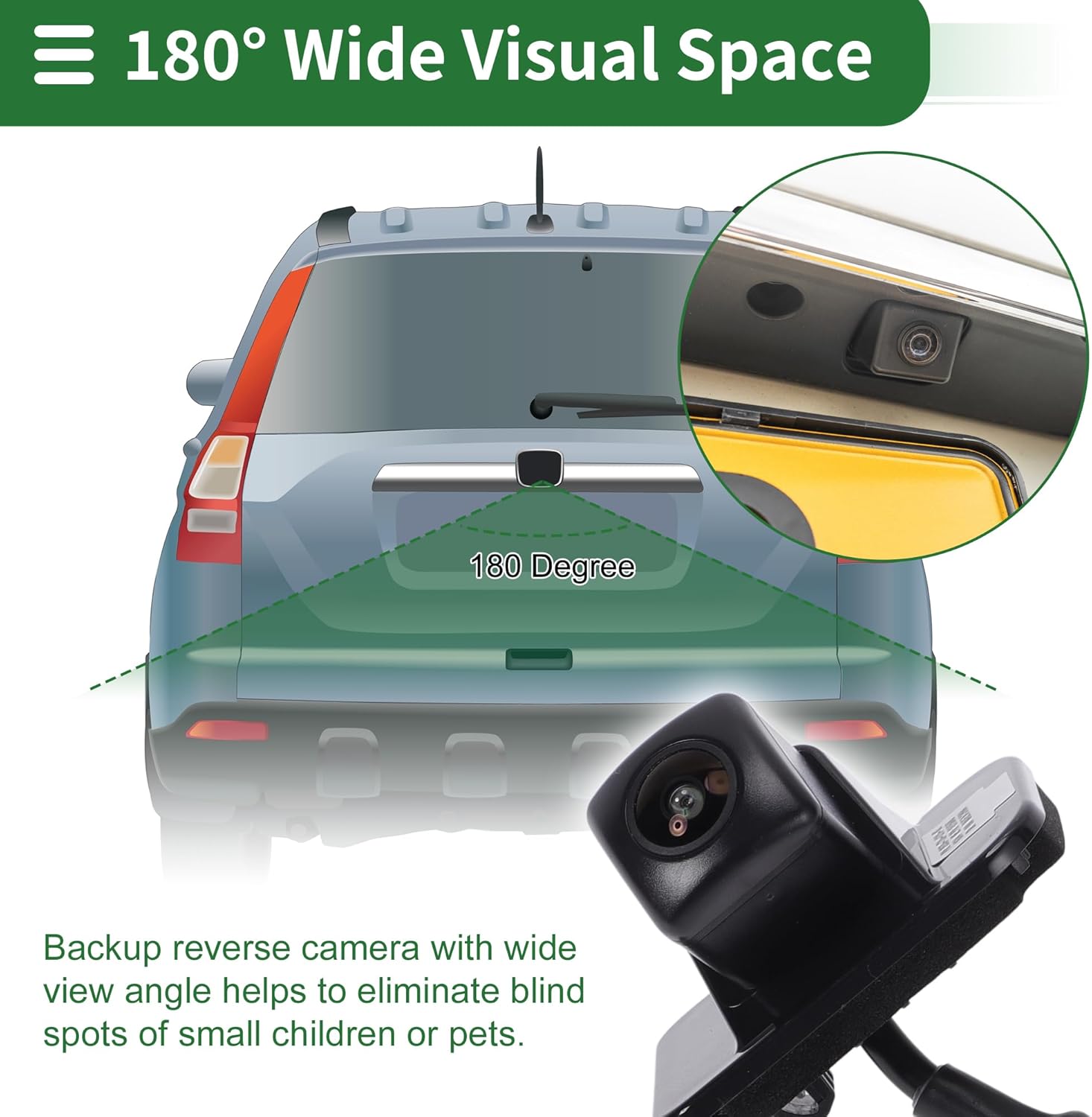 Motoforti Rear View Camera Park Assist Camera Backup Reverse Camera for Honda Accord Non-Hybrid Sedan with Multi-angle 2014 2015 No.39530-T2A-A21/39530-T2A-A31