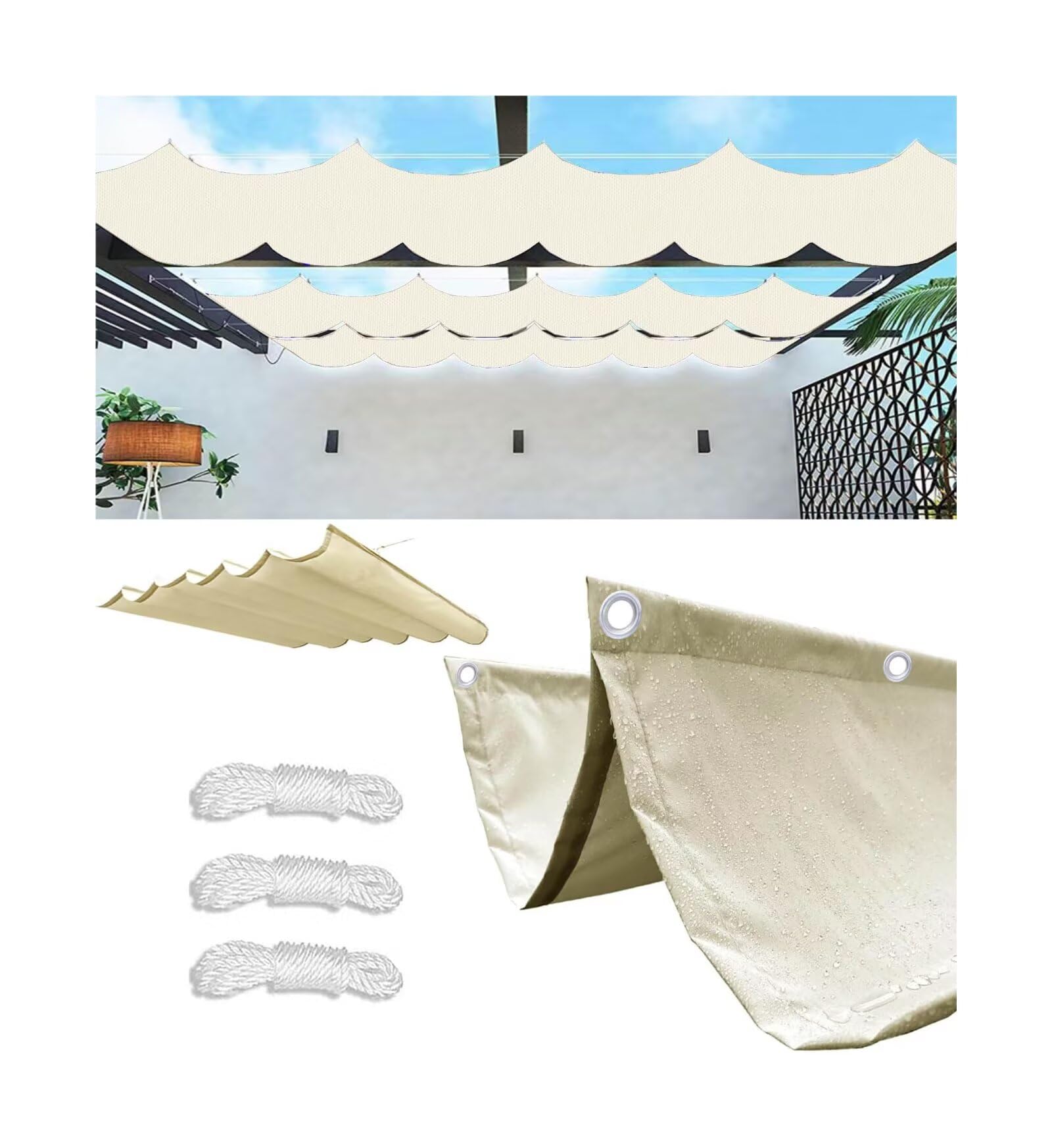 Filet d'ombrage rétractable respirant anti-déchirure 150x200 pour cour
