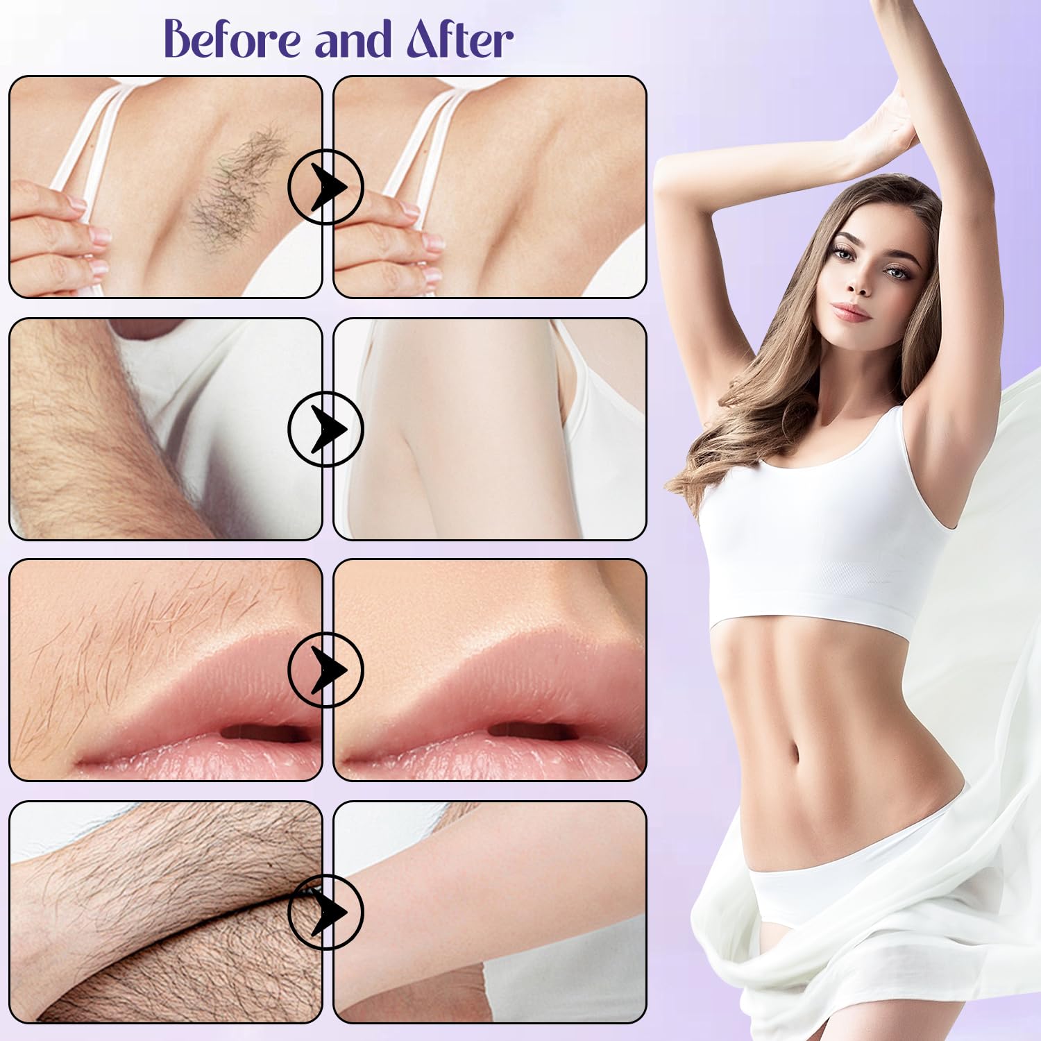 2Pcs Coconut Oil Facial Hair Removal Cream,Facial Hair Removal Cream for Women,Facial Depilatory Cream,Coconut Oil Based Gentle Body Hair Remover Cream for Smooth Skin