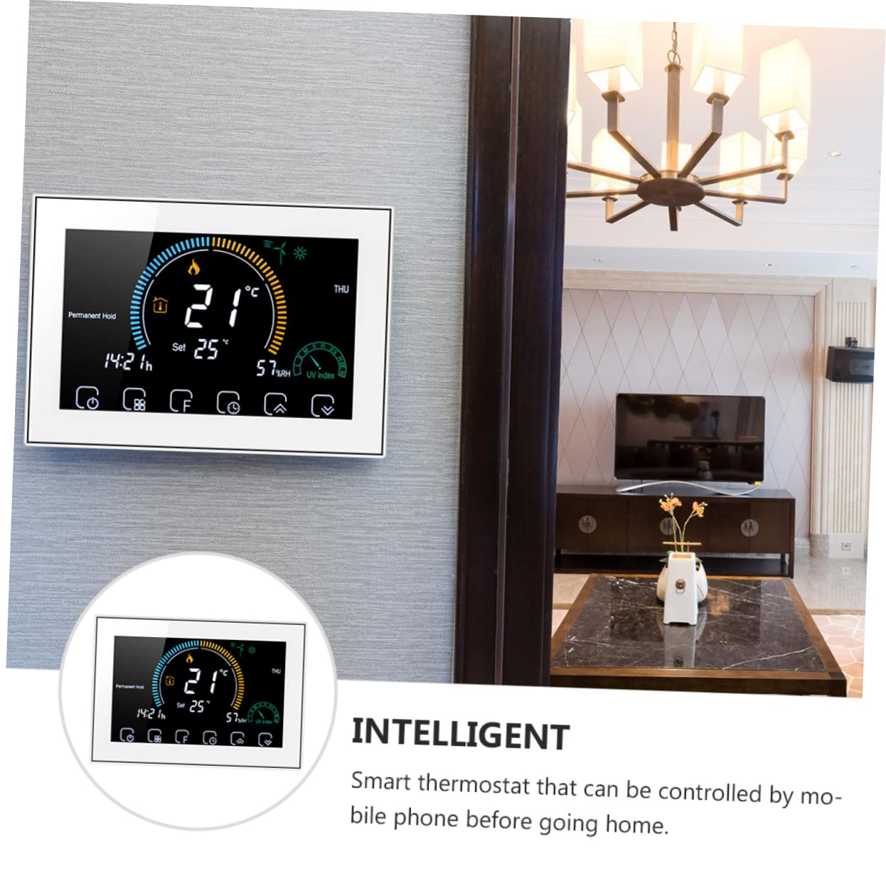 NUOBESTY Smartes Thermostat Mit Farb-LCD Und Touchscreen Geeignet Kassetten Euro-runddosen Komfortable Temperaturregelung