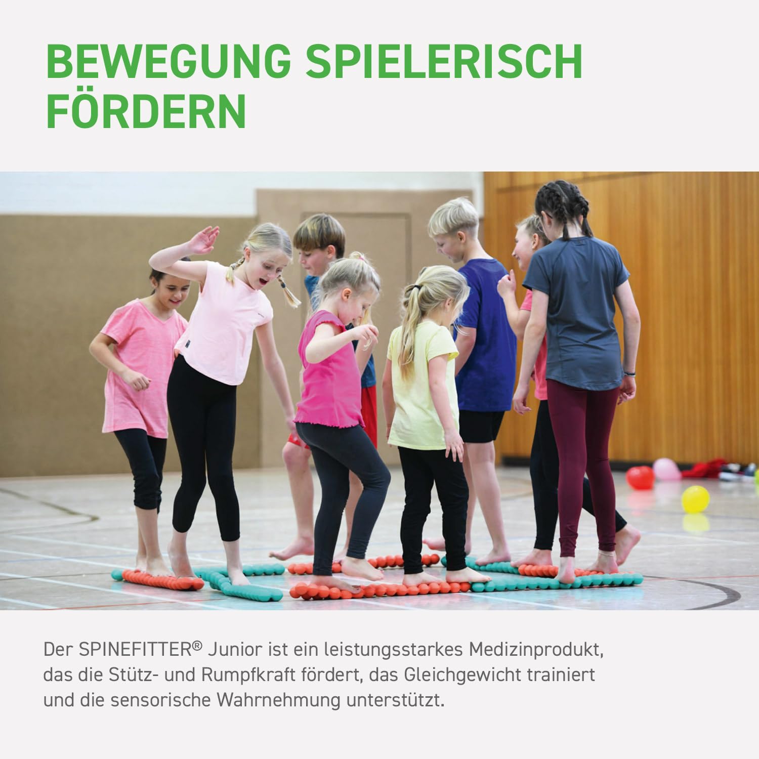 SISSEL® SPINEFITTER® Junior Ocean | Rückendehner für Kinder & Jugendliche | Rückenretter für Haltung | Wirbelsäulenstrecker | Rückenstrecker Gerät für Reha & Therapie | Rückentrainer | 16 Kugelpaare