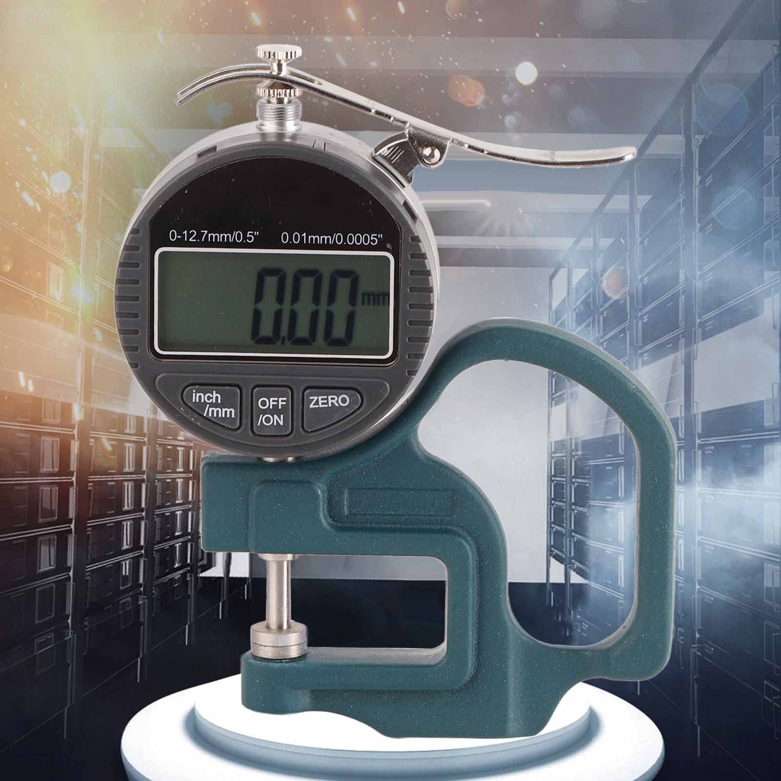 LCD Digital Display Paper Leather Cloth Thickness Gauge 012.7mm 0.01mm Test Tool for Leather, Paper, Cloth, Film, Sponge, Wire Measurement