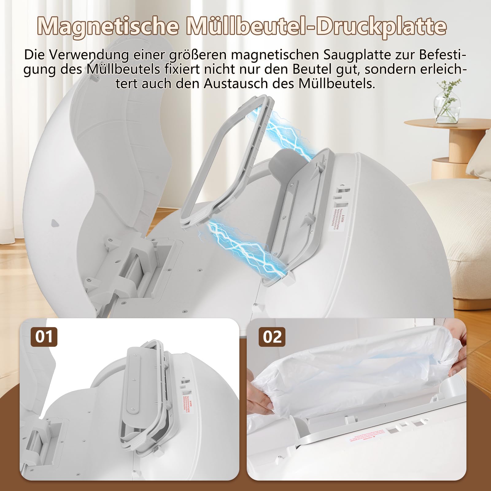 DOEL 2026 Arenero autolimpiable para gatos, 65 L, gran capacidad, protección de seguridad múltiple, caja de arena automática para gatos, control de la salud, para varios gatos con base de