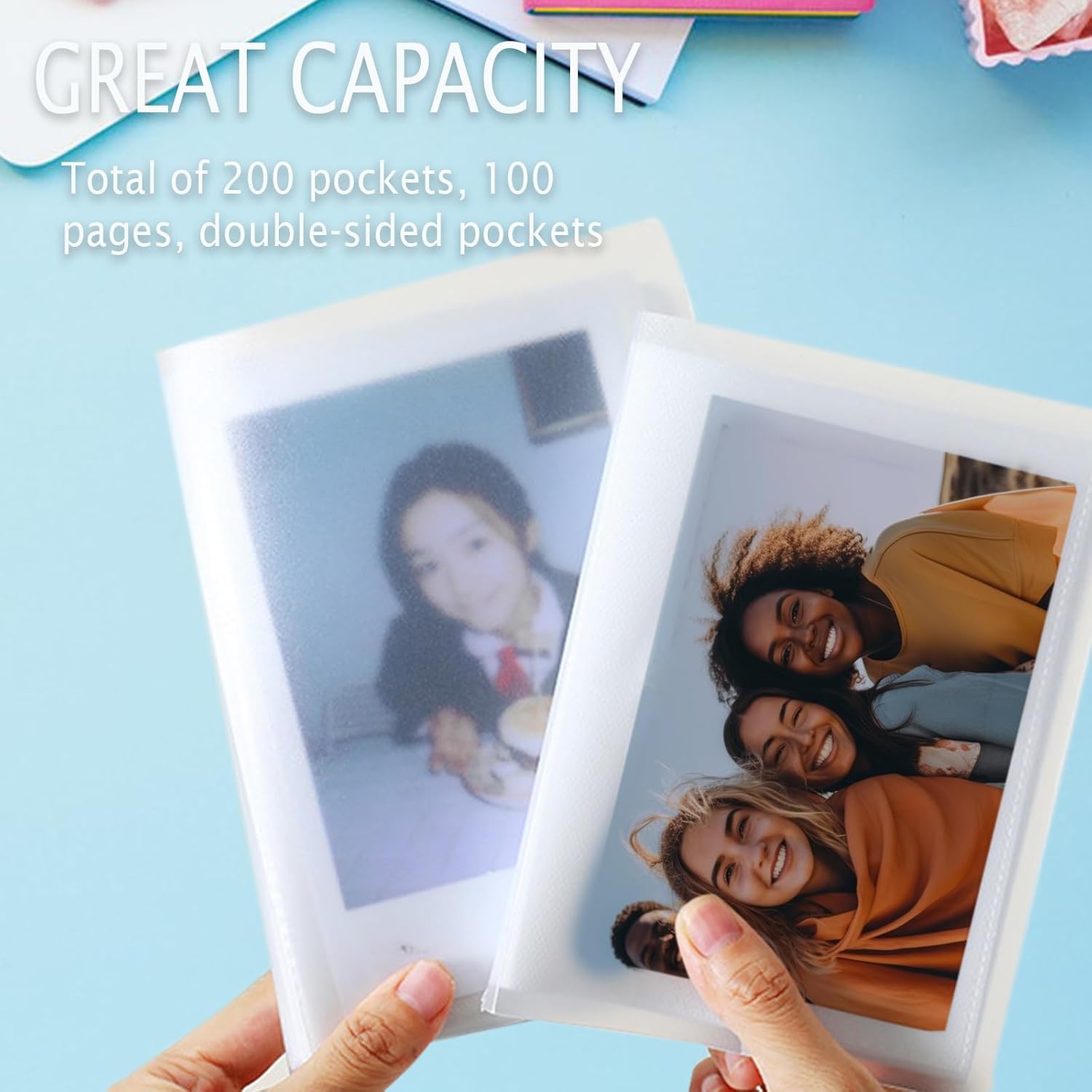 2-Pack of 4x6 Inch Small Photo Albums with Clear Covers - Each Holds 100 Photos