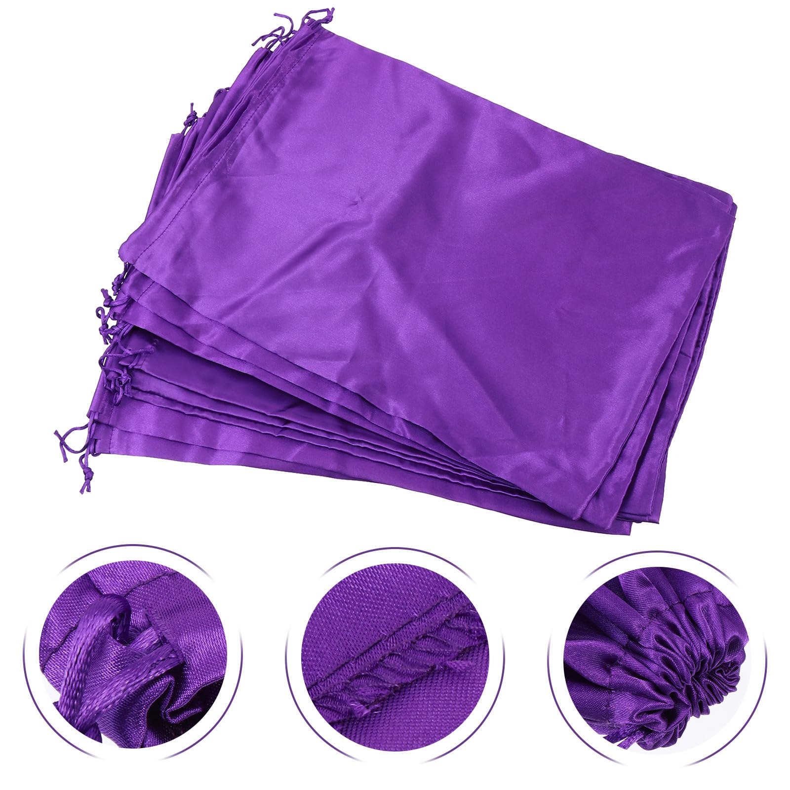 NOLITOY 10 Paquet à Cordon en Satin pour Extensions de Cheveux, Pochette de Rangement Pratique pour Produits Capillaires, pour Voyage, Lot de 10 Pièces Transport Facile