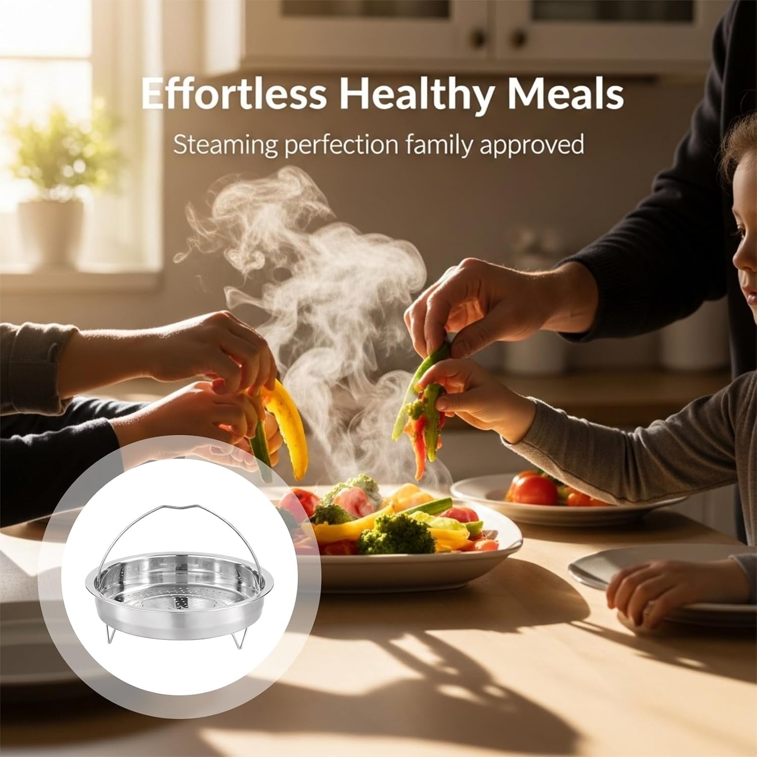 Stainless Steel Steamer Basket, 7.9 in Vegetable Steamer Basket for Pot, Deepened Design Food Steamer for Cooking, Easy to Clean, Rust-Proof