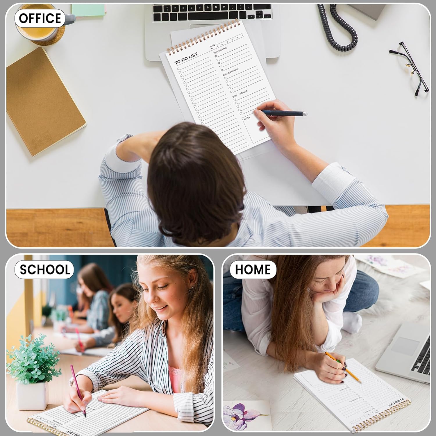 to Do List Notepad, 120 Pages 8.5x11" to Do List Notebook Undated Daily Planner Notepad with Task Checklist to Do and Note Organization White 8.5" x 11" image 6 of 7 B0DG2DX9DC