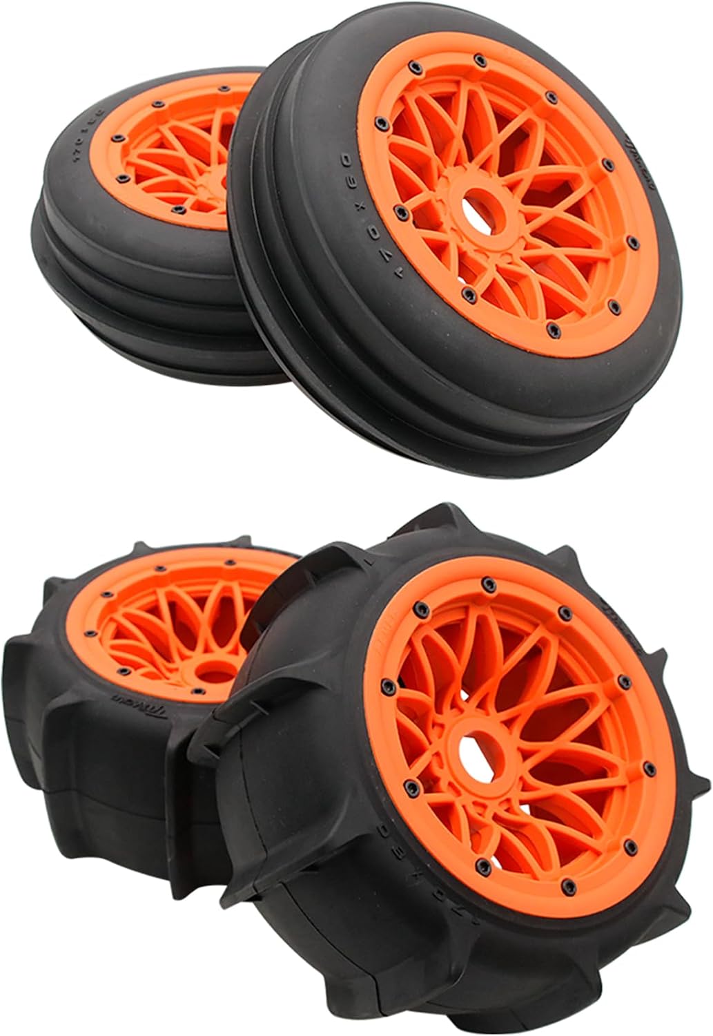 FLMLF Desert Front and Rear Assembly Orange for 1/5 HPI Baja ROVAN KM 5B Rc Car Parts