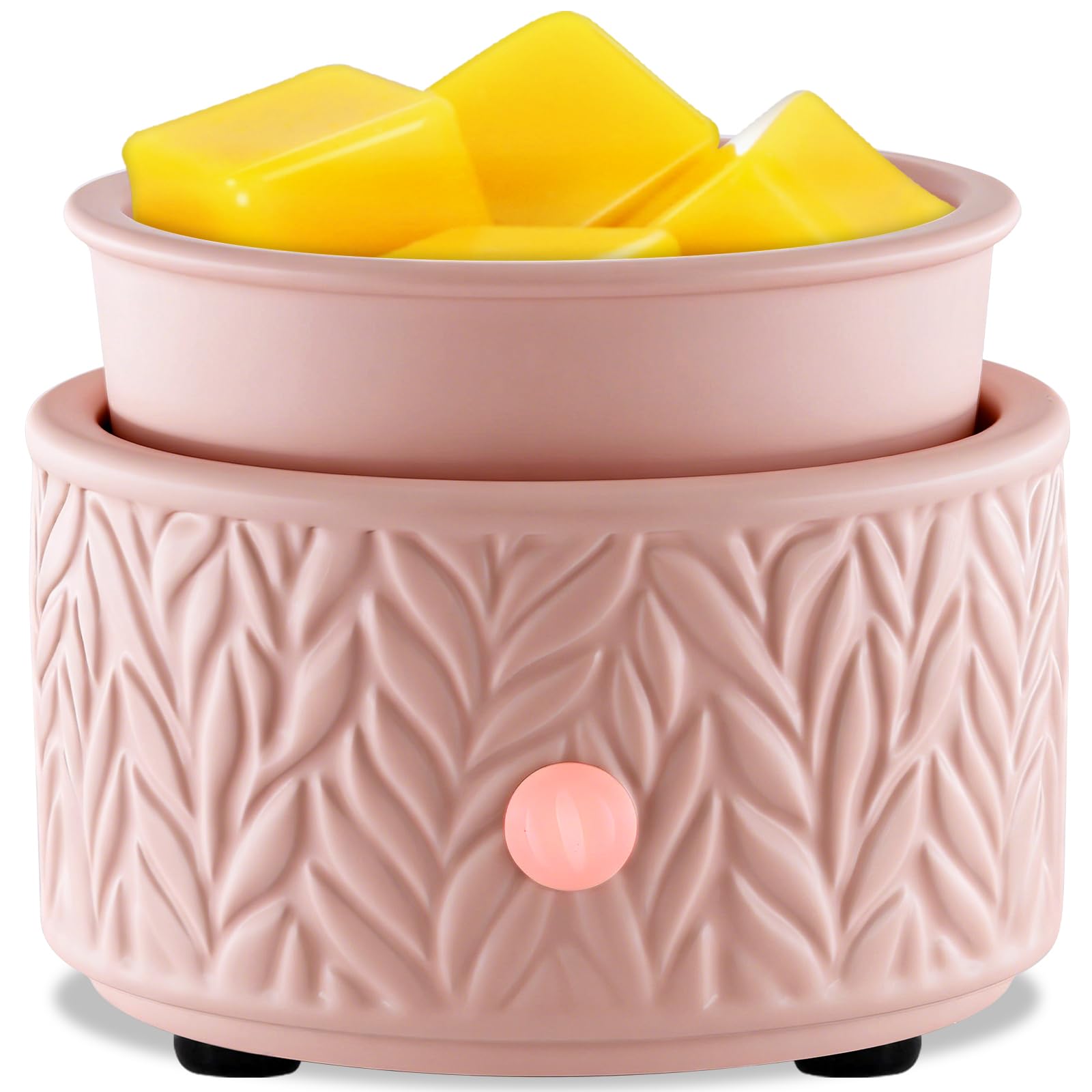 Electric Wax Melt Burner - Oil Burner Scented Melter Candle Warmer Burner, Ceramic 4-in-1 Wax Melts Warmer for Home Office Bedroom Aromatherapy Gift and Decor (Pink)