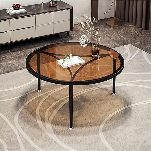 Couch Side Tables Light Luxury Balcony Creative Round Tempered Glass Small Apartment Living Room Coffee Table Modern Minimalist Home Small Size