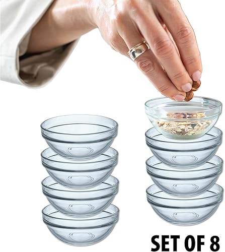 Miniatura 2 de Countables - Juego de 8 cuencos de vidrio apilables para cocinar, mezclar, medir y preparar la cocina, aptos para lavavajillas (3.5 pulgadas, 5