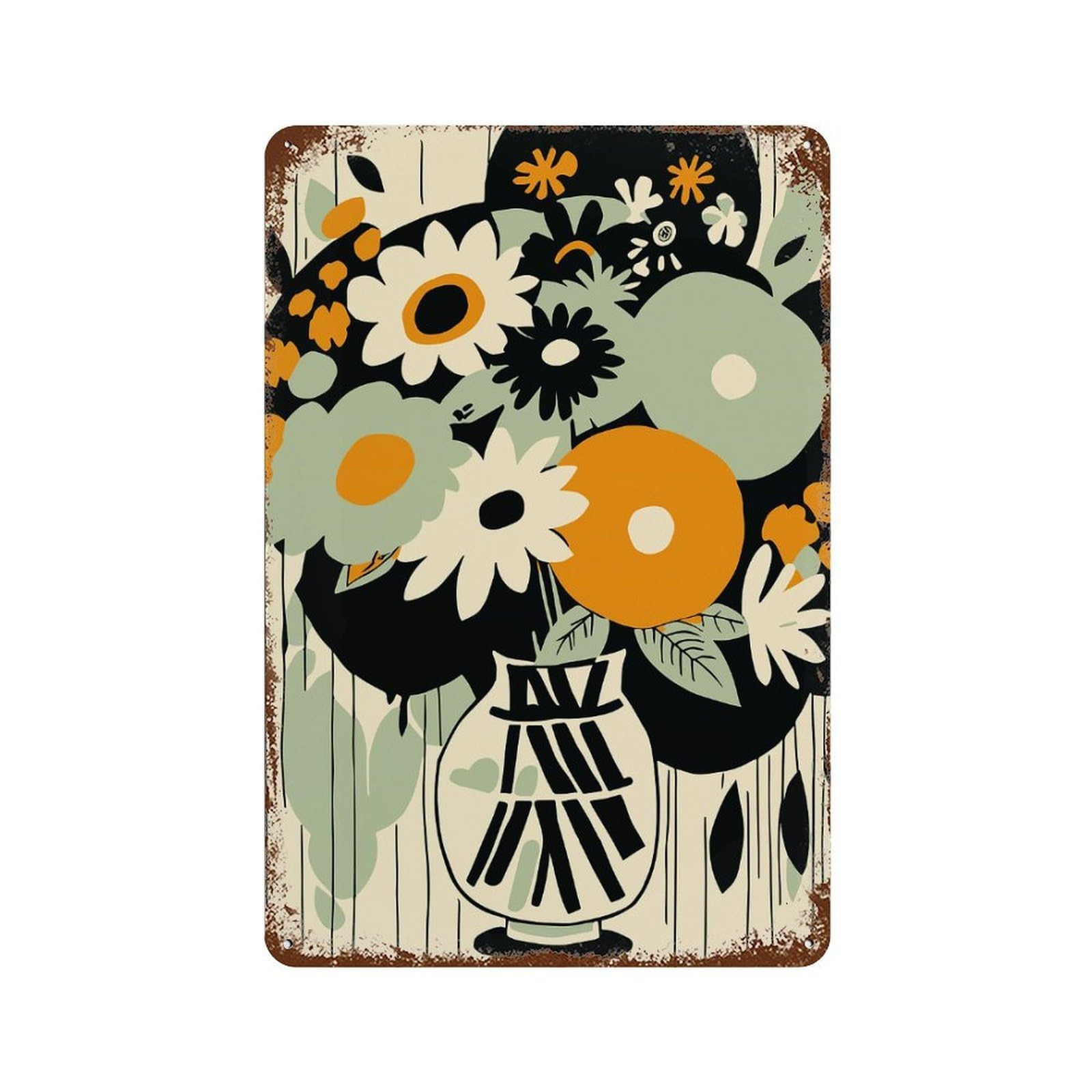 Mia Bouquet of Flowers Rust Effect Tin Sign 11.8"x7.9", for Farmhouse, Kitchen And Entryway Decor, Decorative Metal Wall Art