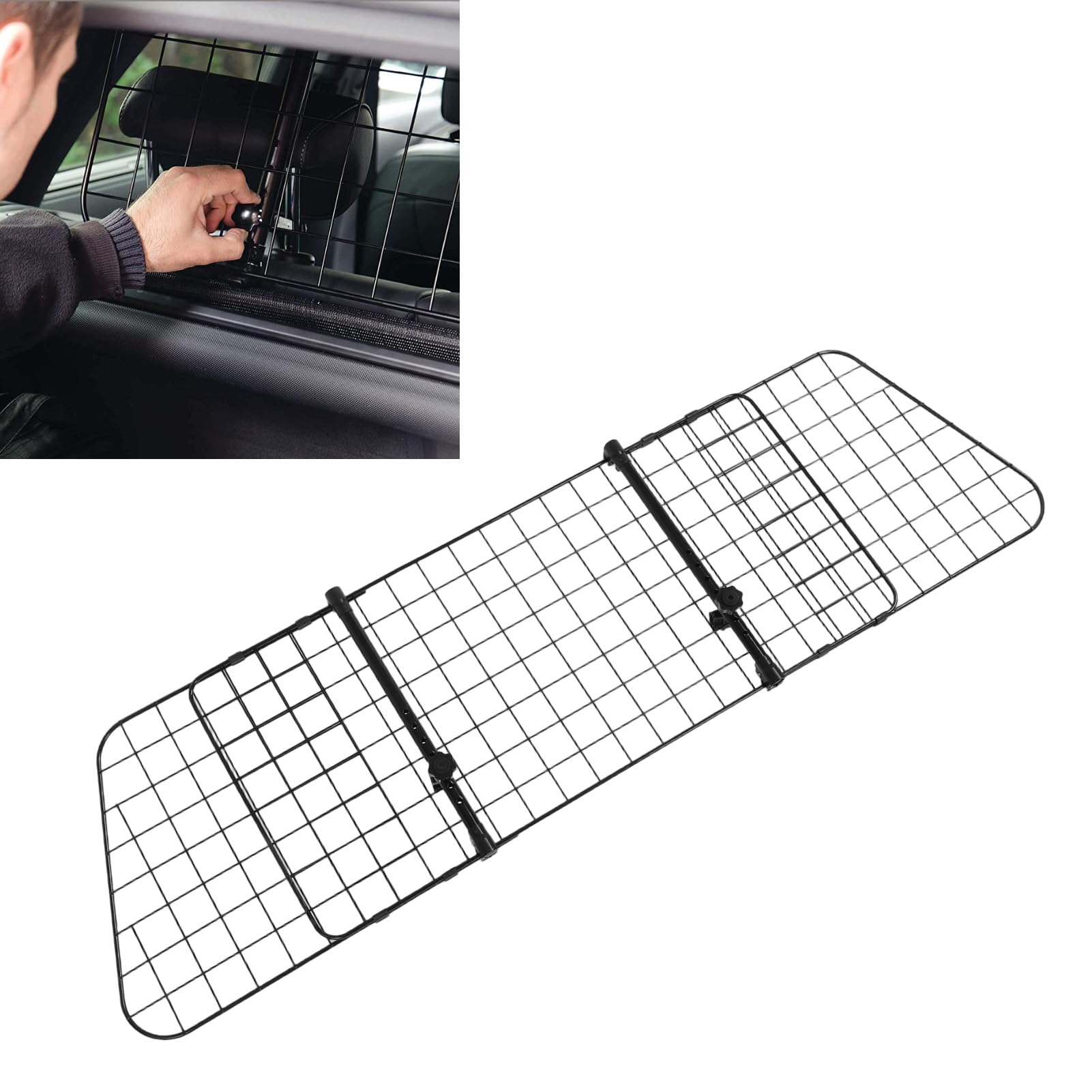 Barreras para Coches para Perros, Protector para Mascotas de Malla de Alambre Ajustable con Revestimiento de Pintura para SUV, Camiones, Sedanes y Hatchbacks