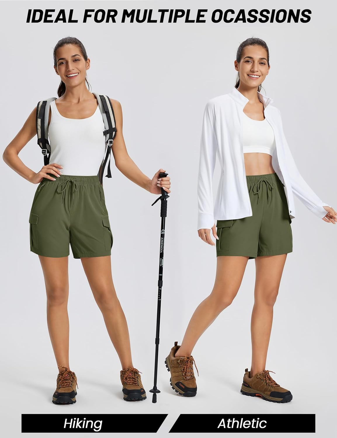 MAGCOMSEN Women's 5'' Hiking Cargo Shorts UPF 50 Quick Dry Lightweight Athletic Golf Outdoor Summer with Zipper Pockets - Image 6