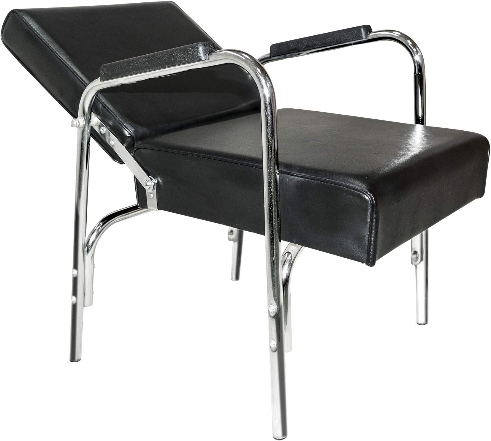 Chromium 'Ella' Professional Auto Recline Shampoo Chair [5028] by PureSana, Premium Vinyl Material, High Density Foam Cushions and Durable Steel Construction.