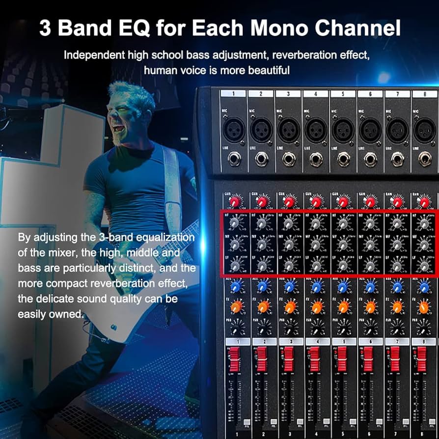 DJミキサー4チャンネルUSBインターフェース　サウンドコントローラー Amazon | プロフェッショナルミキサーサウンドボードコンソール